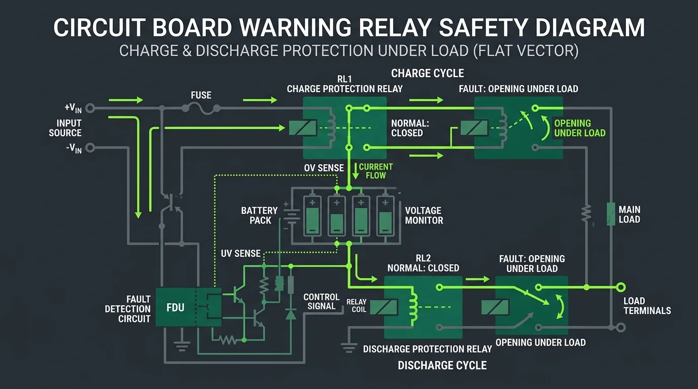 BMS alert notification display tracking warnings and threshold cutoffs