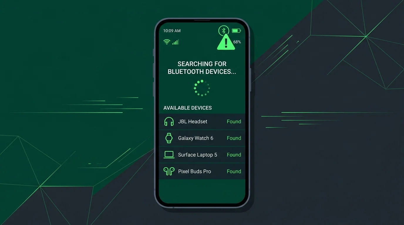 Smartphone connecting to bluetooth low energy transceiver on battery pack